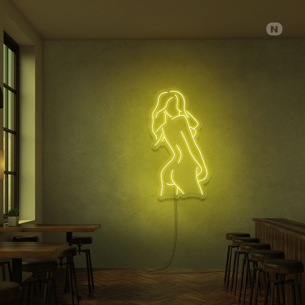 Neon Verlichting Exotisch meisje