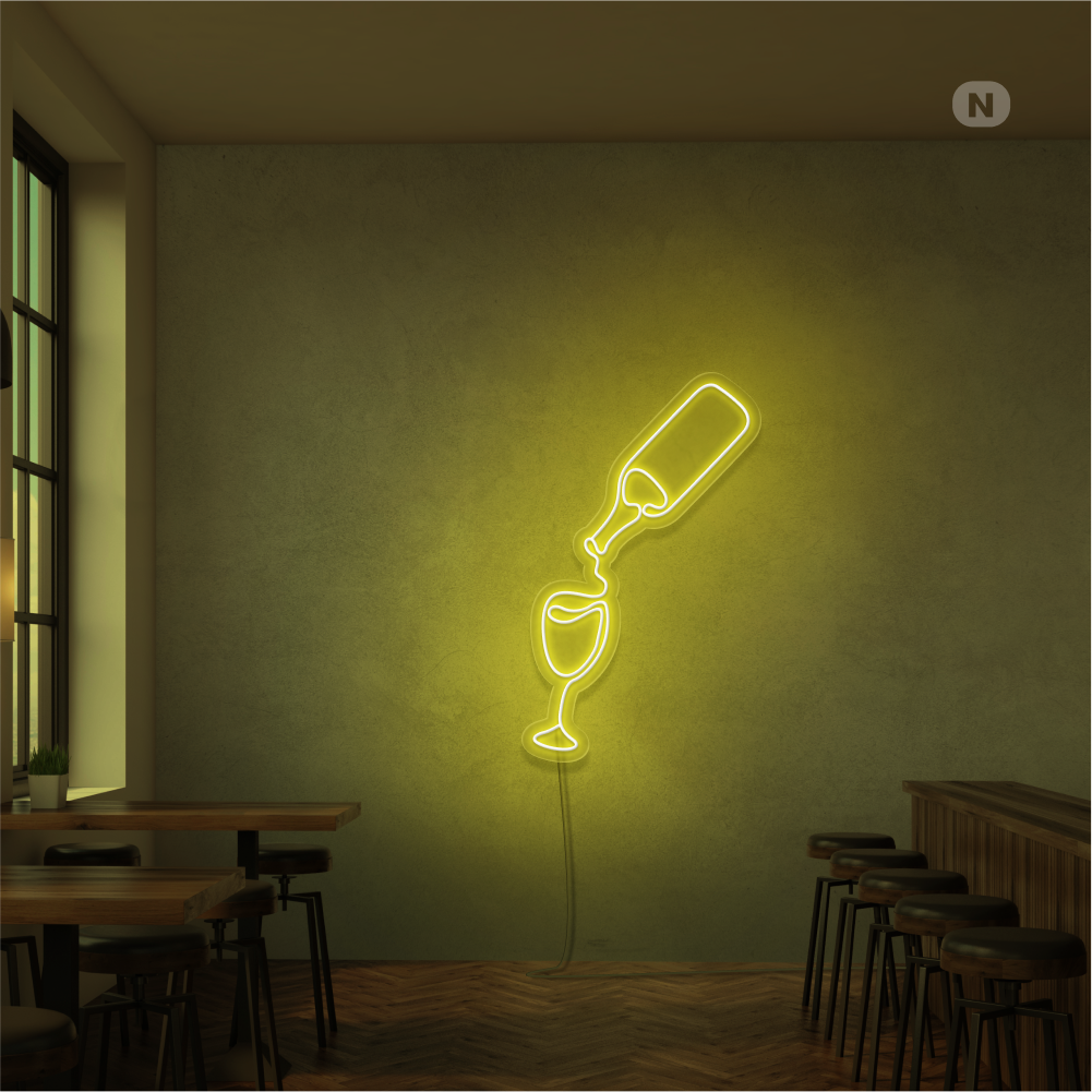 Neon Verlichting Wijnliefhebber