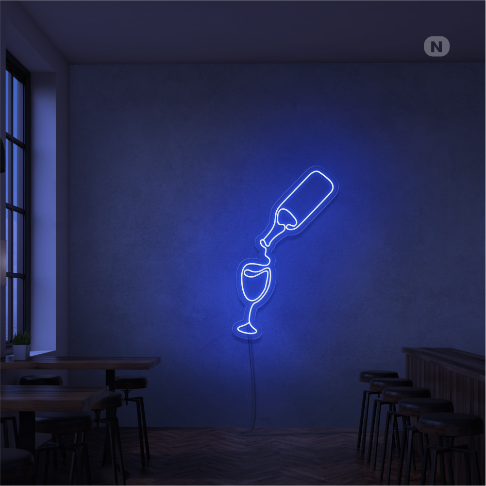 Neon Verlichting Wijnliefhebber