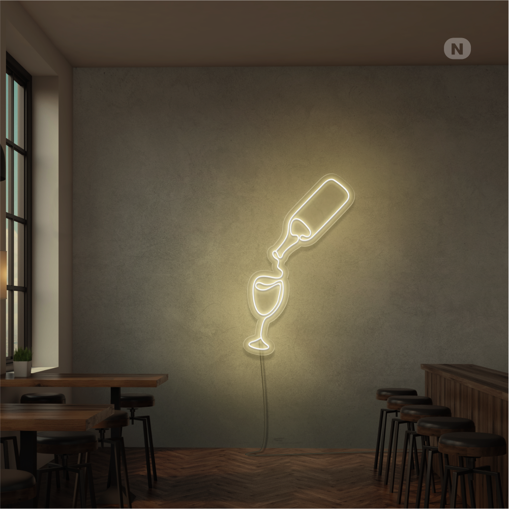 Neon Verlichting Wijnliefhebber