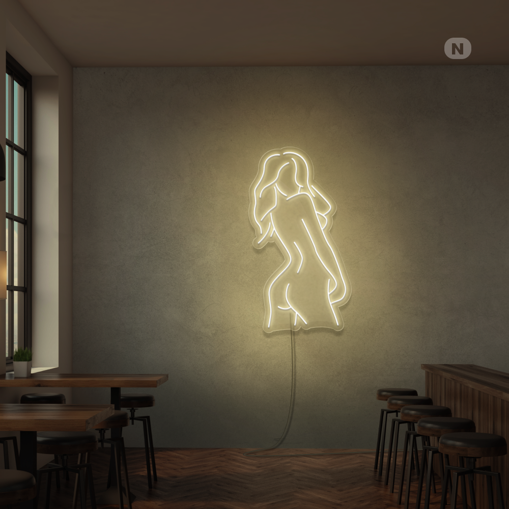 Neon Verlichting Exotisch meisje