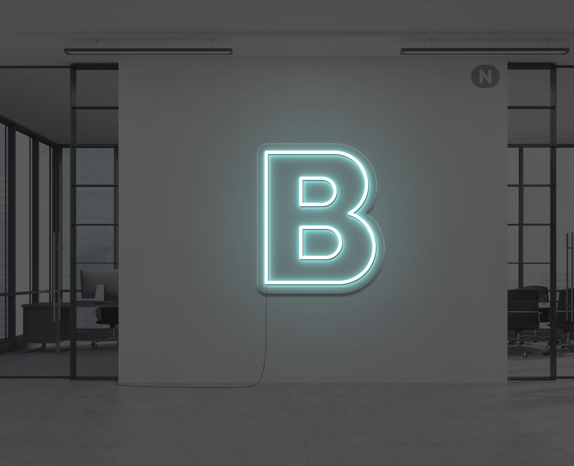 neon-letter-b-ijsblauw