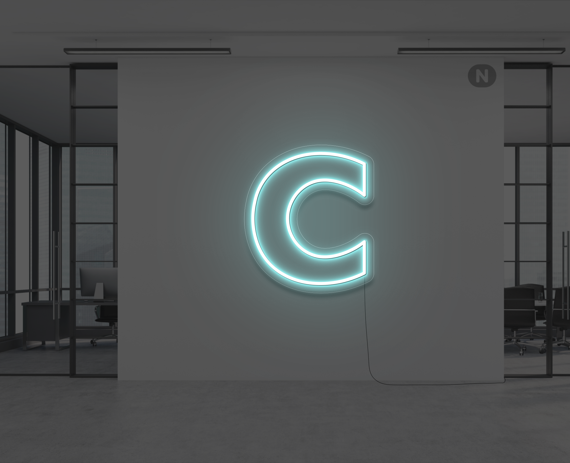 neon-letter-c-ijsblauw