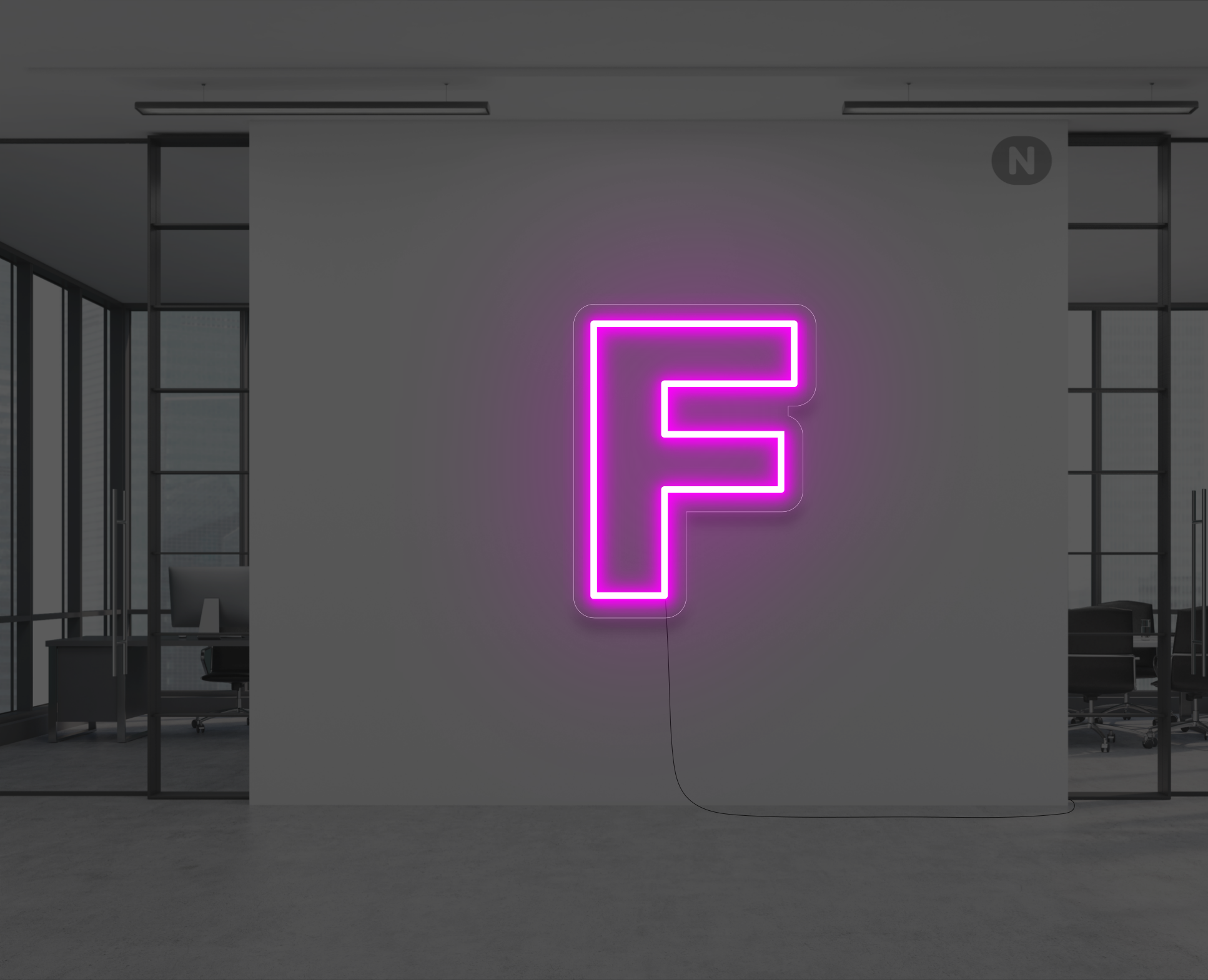 Neon Letter F