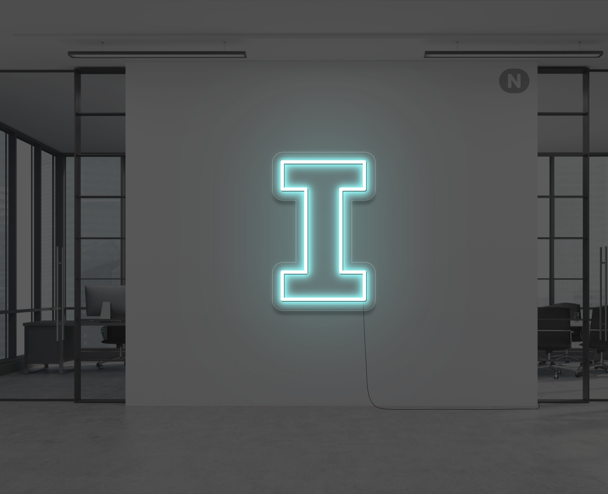 neon-letter-i-ijsblauw