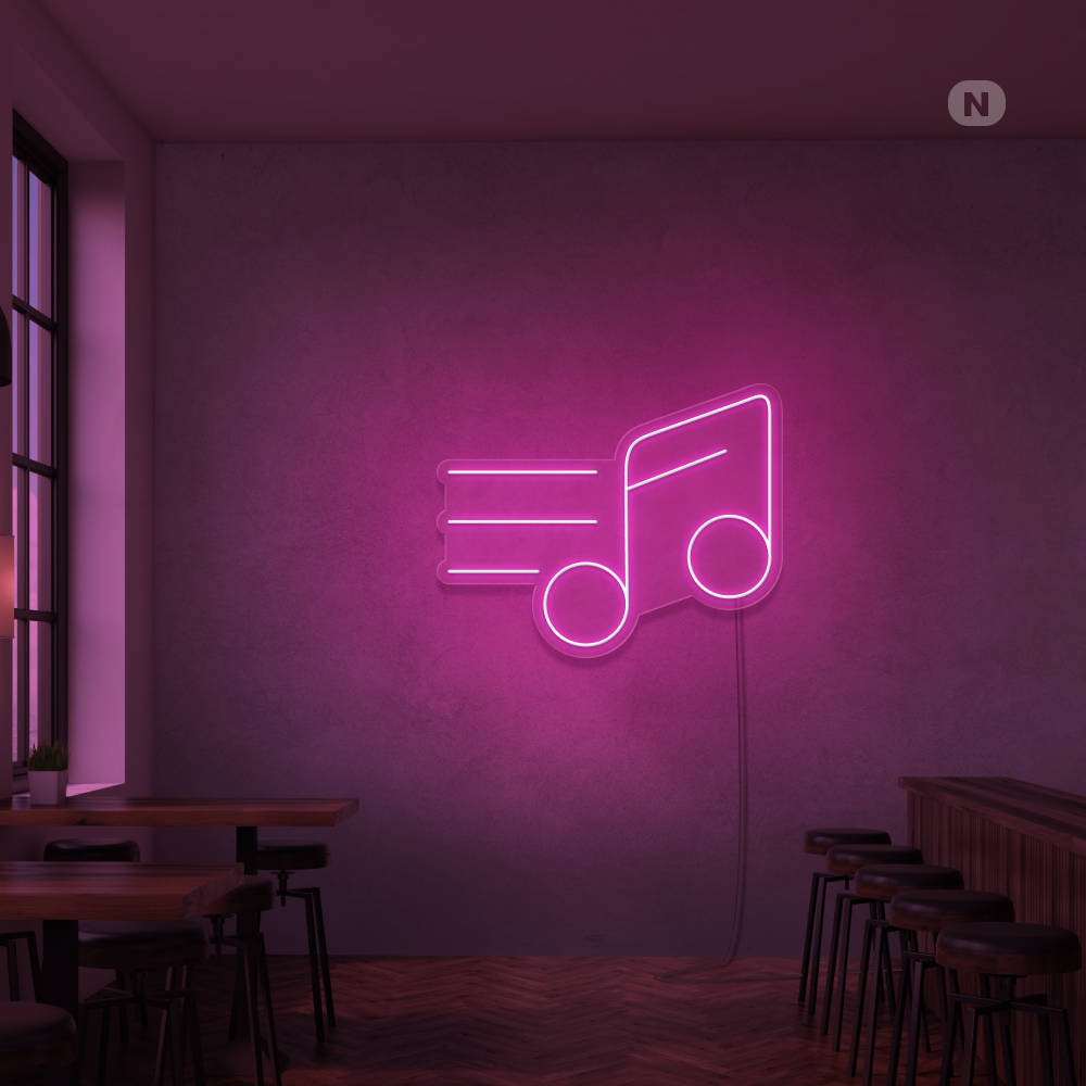 Neon Verlichting Muziek Noot