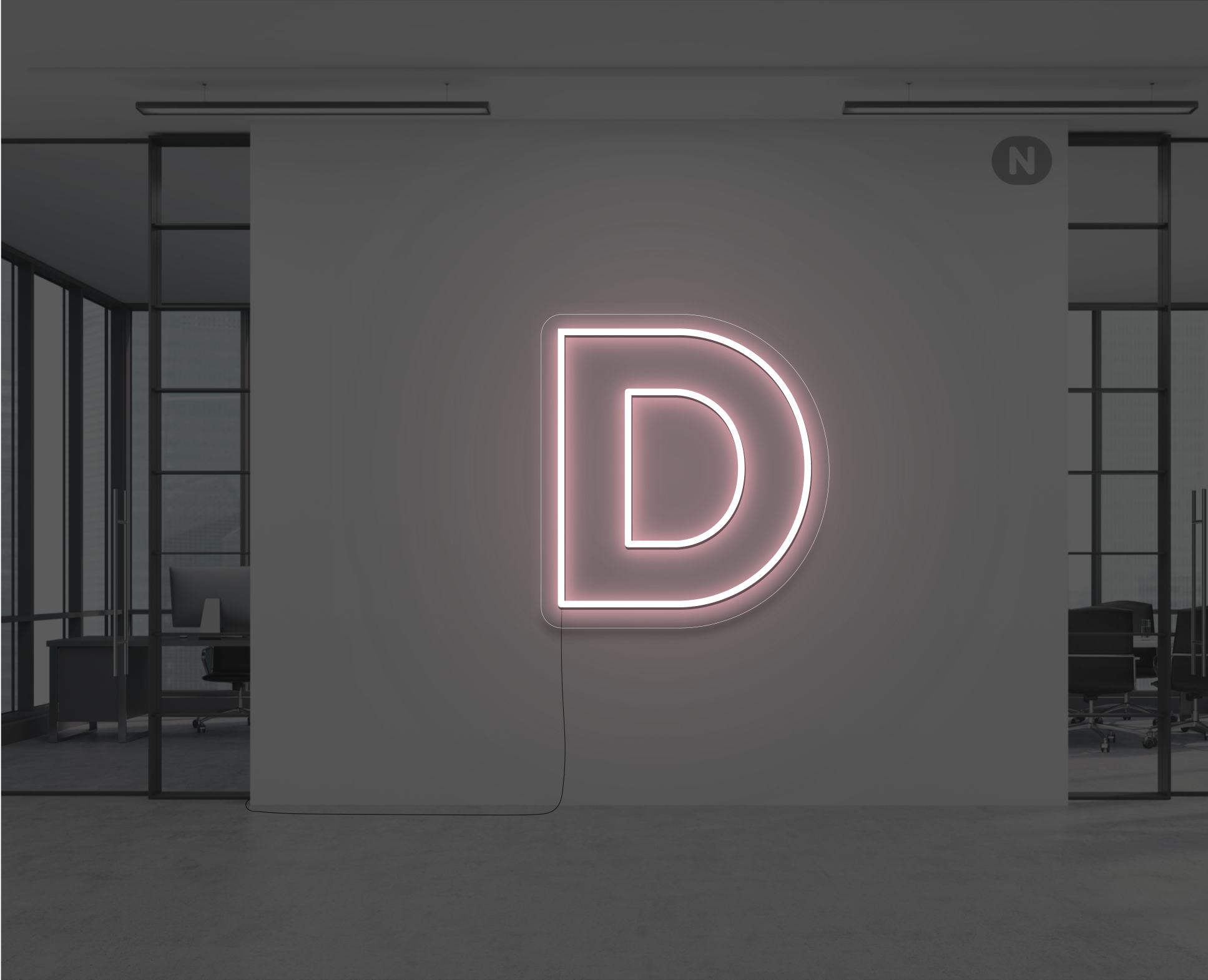 Neon Letter D