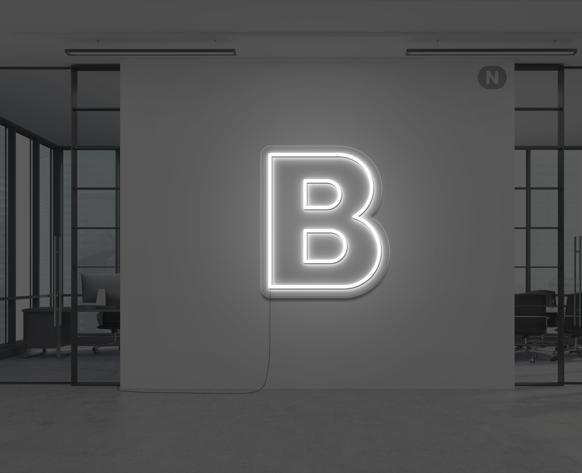 Neon Letter B