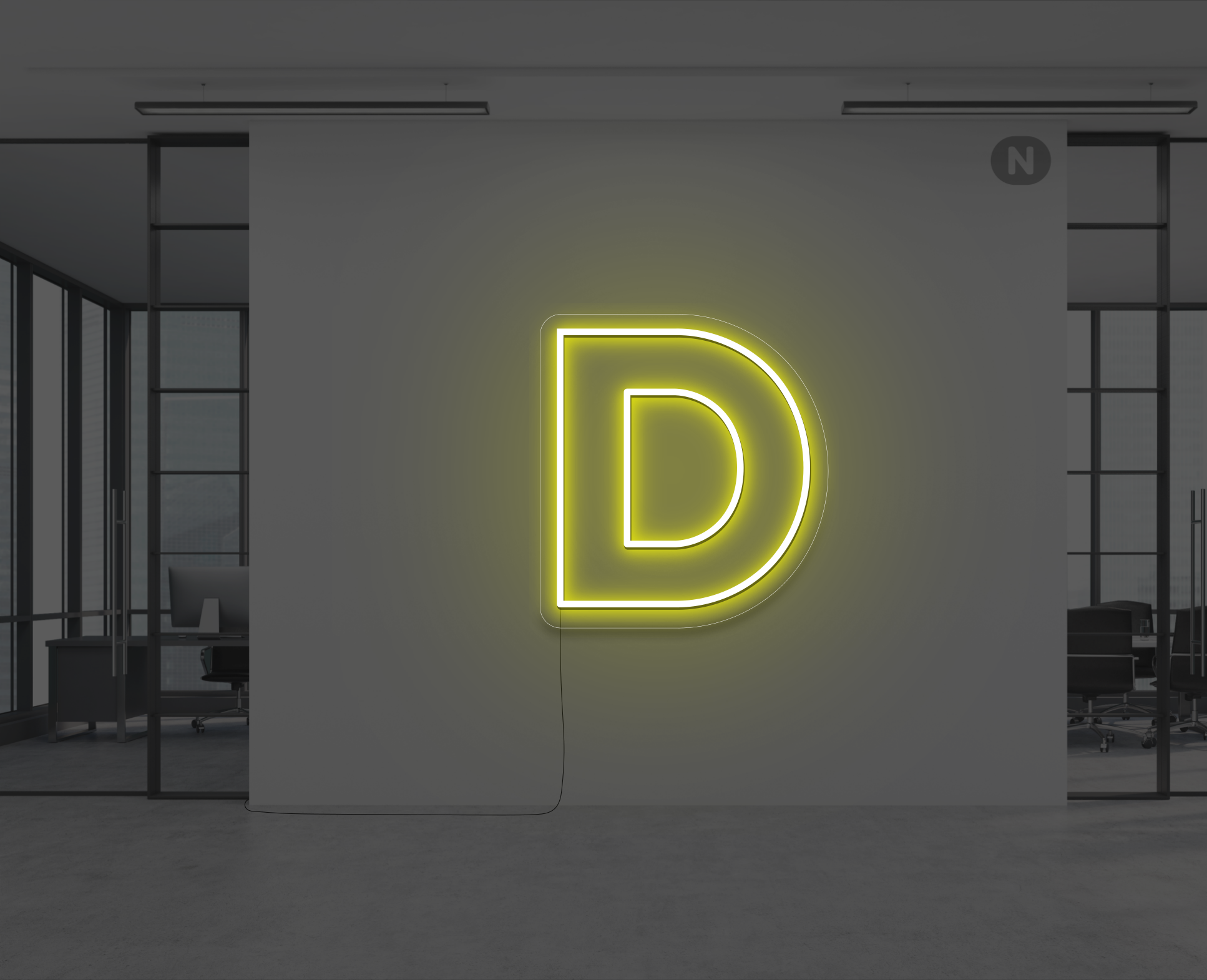 Neon Letter D