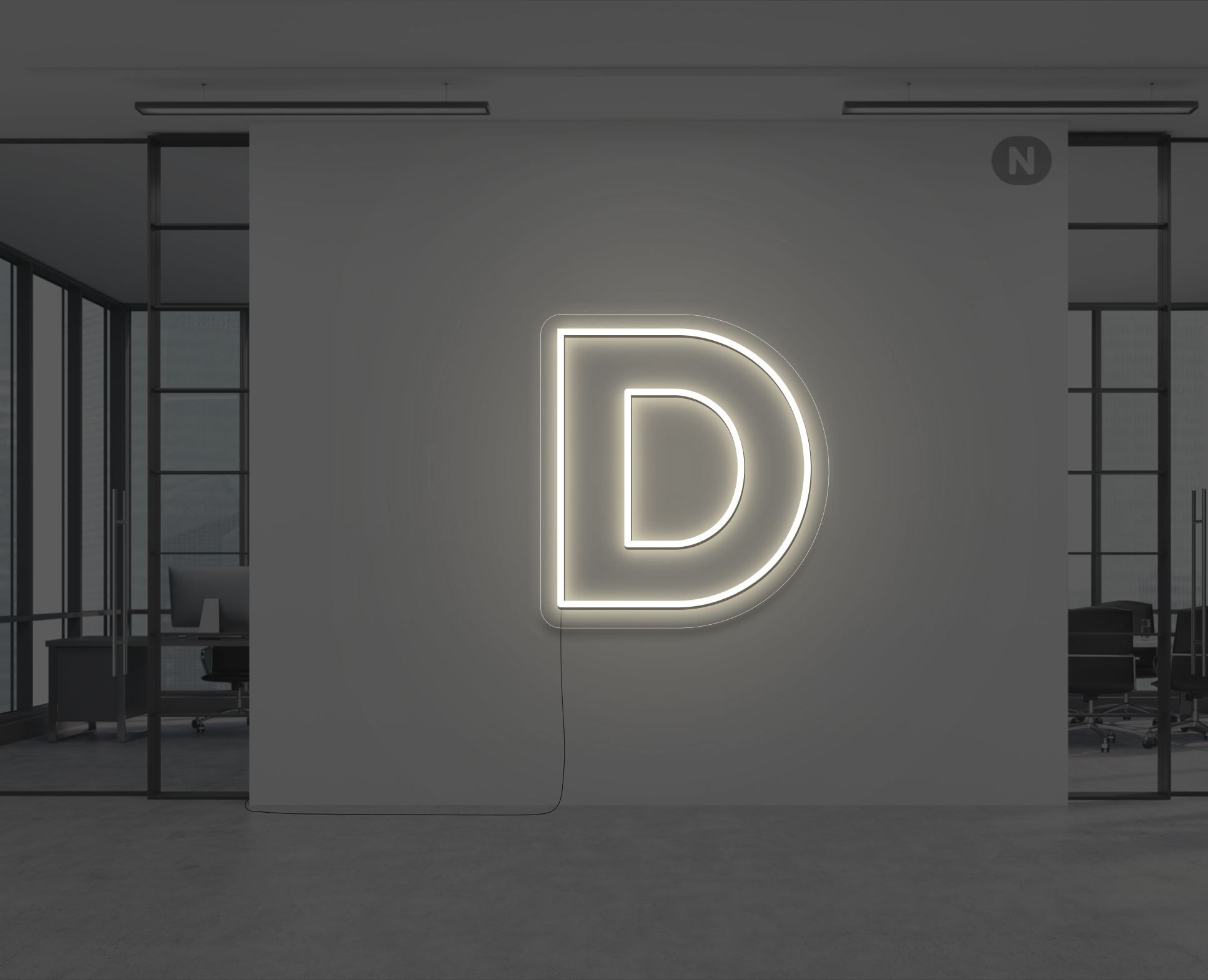 Neon Letter D