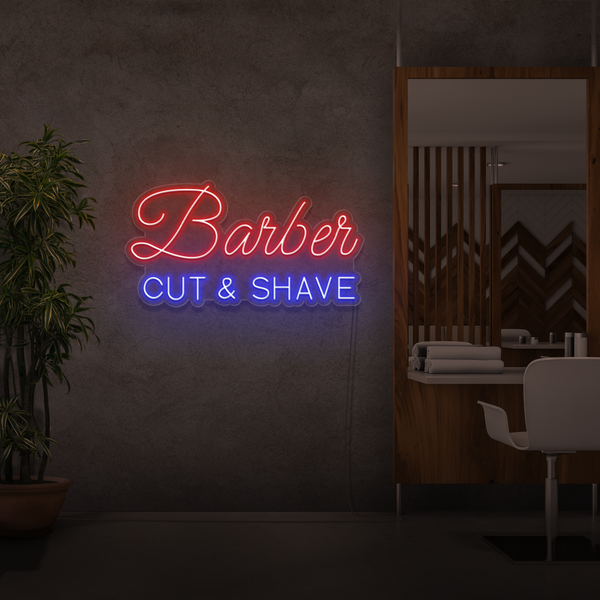 Neon Verlichting Barber Cut & Shave