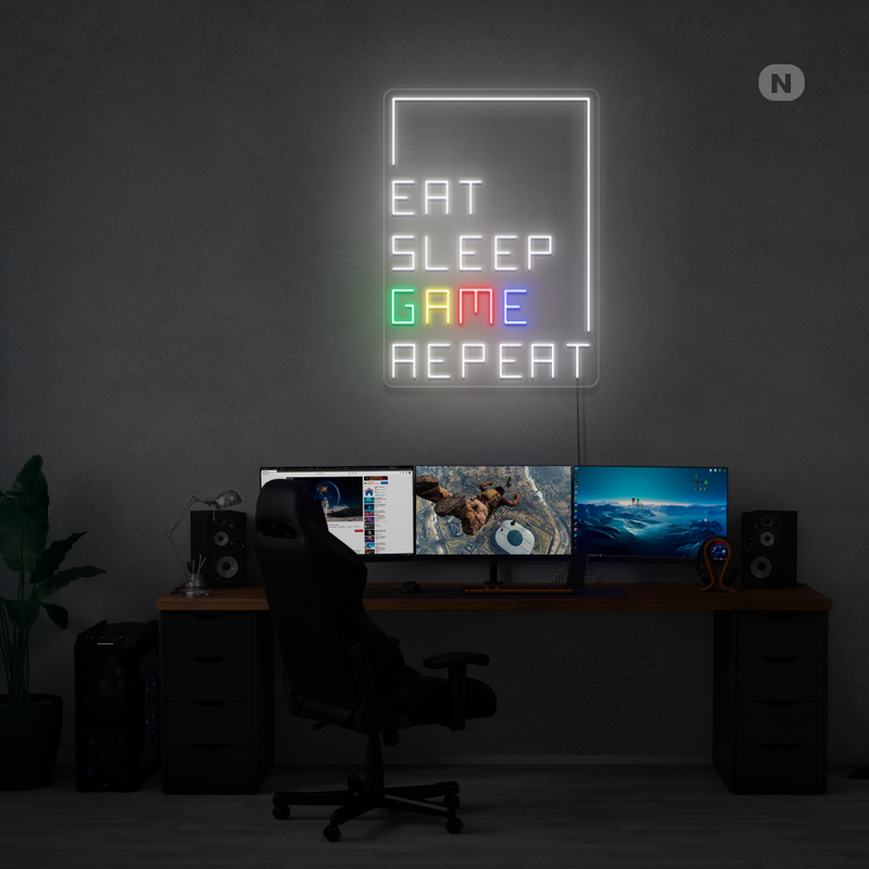 Neon Verlichting Eat Sleep Game Repeat