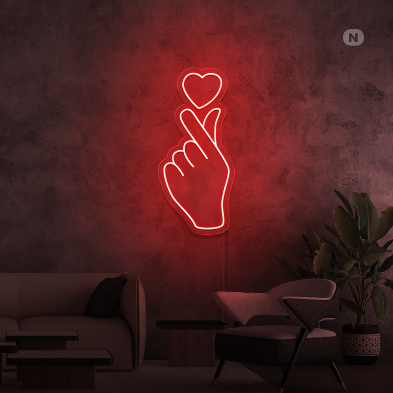 Neon Verlichting Liefde Hand