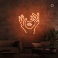 Neon Verlichting Artistiek Gezicht