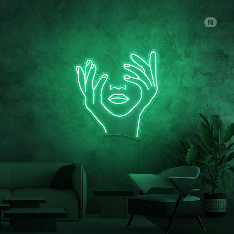 Neon Verlichting Artistiek Gezicht