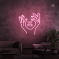 Neon Verlichting Artistiek Gezicht