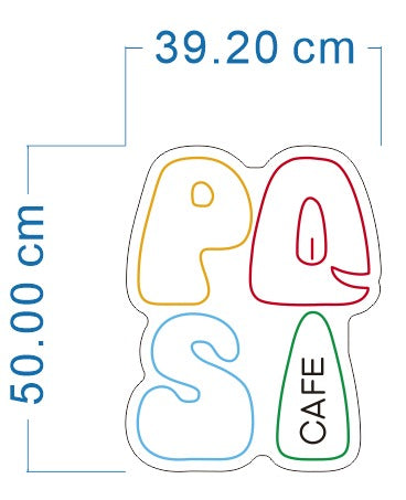 Logo Café Positief - 50cm - Colors as Shown - Cut to Shape