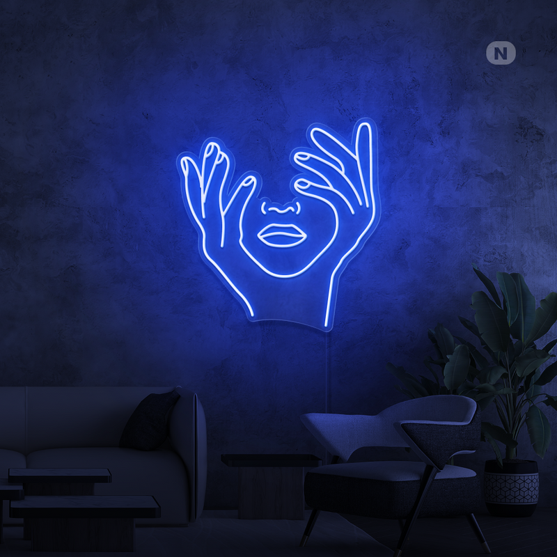 Neon Verlichting Artistiek Gezicht