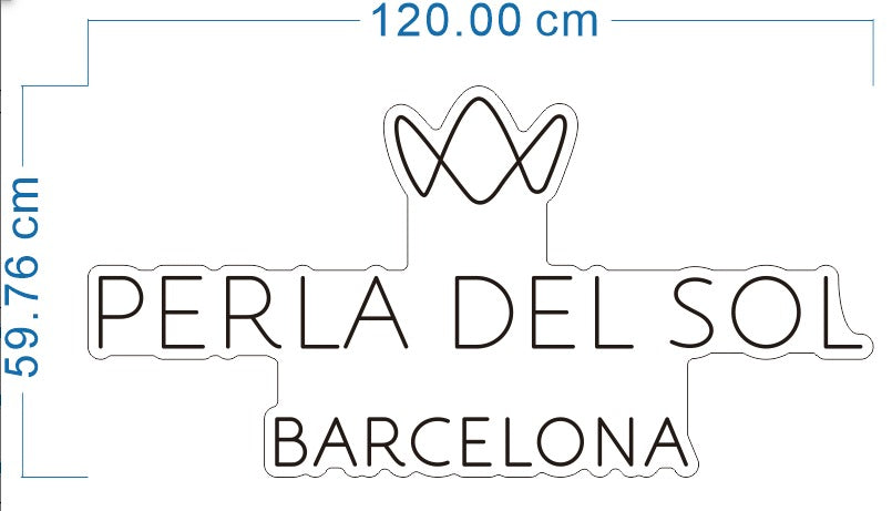 Logo Perla del Sol - Cold White - 120cm - Cut to Shape