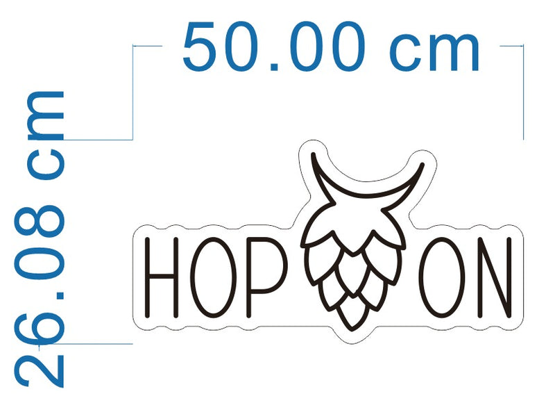 Logo Hop On - 50cm - Cold White - Cut to Shape